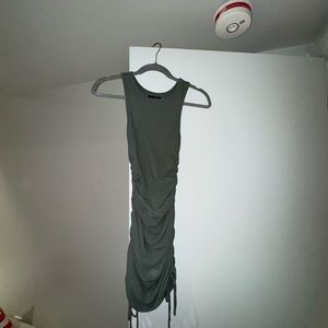 White fox drawstring mini dress